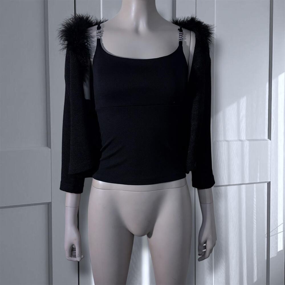 Vintage y2k faux fur trim